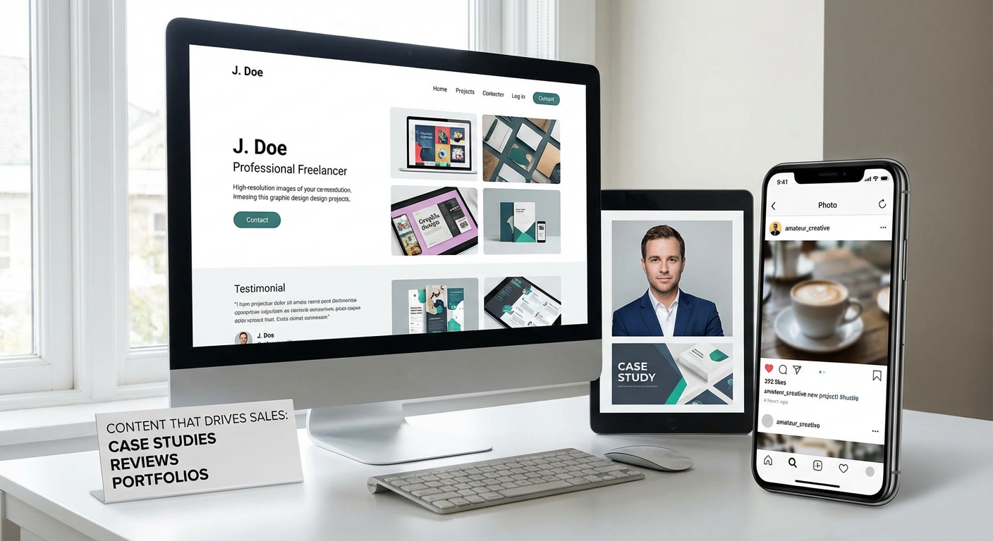 Professional Freelancer Portfolios Versus Amateur Social Posts