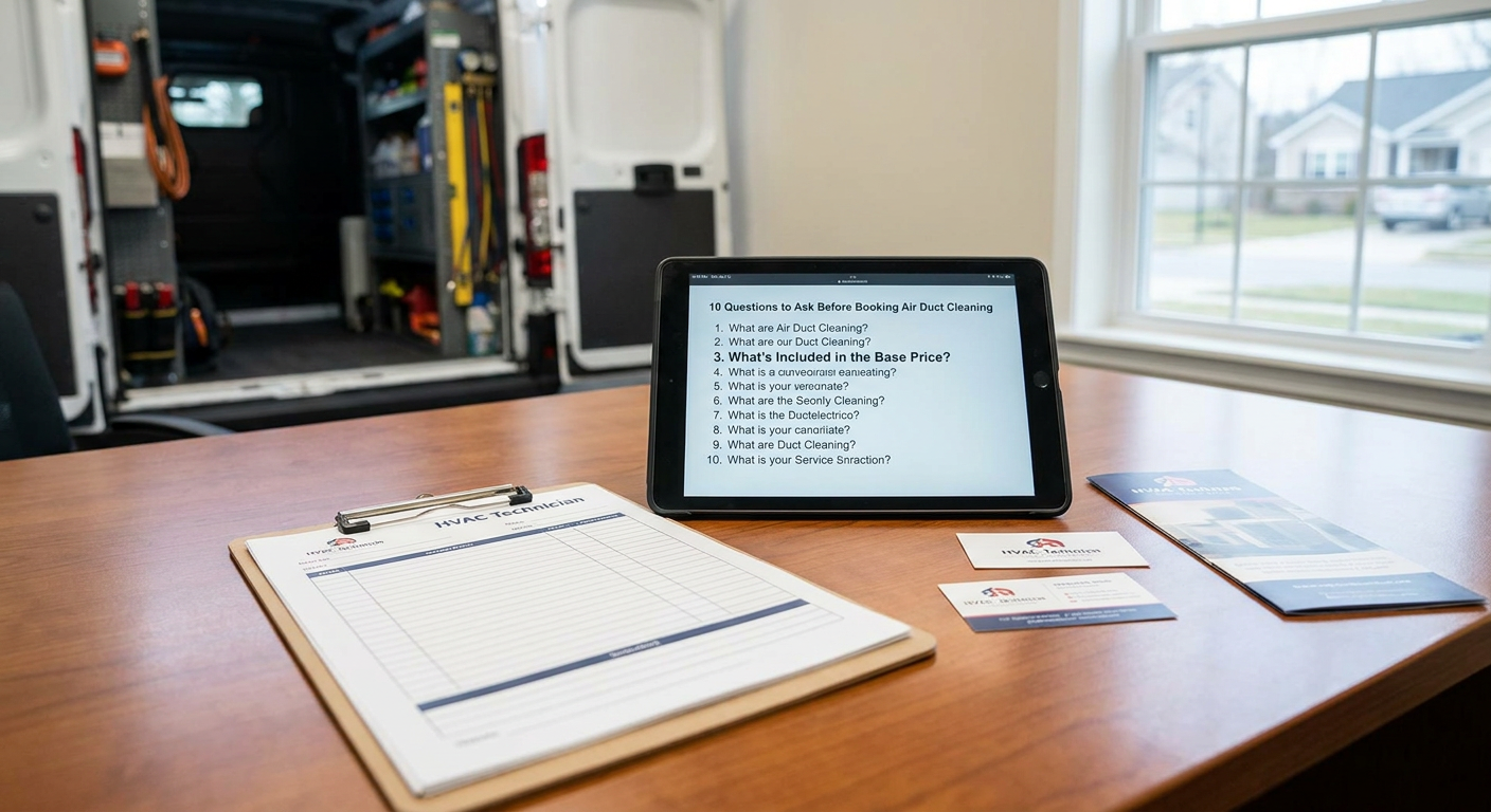 10 Budget-Friendly Questions to Ask Before Booking Air Duct Cleaning 2 What is included in an air duct cleaning base price