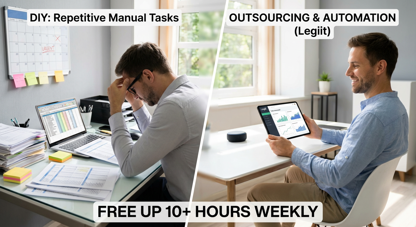 Outsourcing Repetitive Business Tasks on Legiit Versus Doing It Yourself