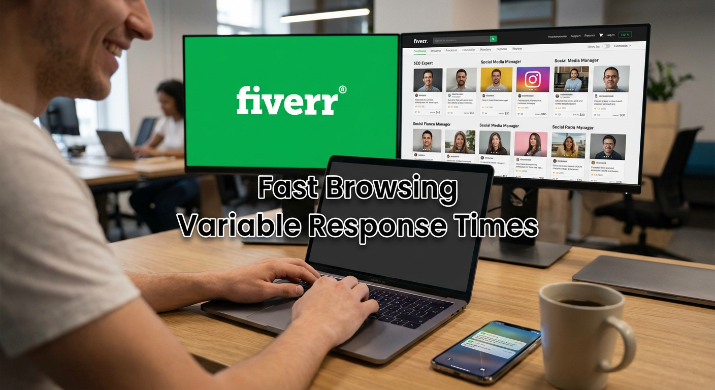 Fiverr: Fast Browsing, Variable Response Times